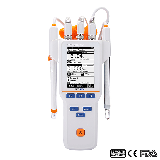 Portable Multiparameter Water Quality Meter, 5 Calibration Points