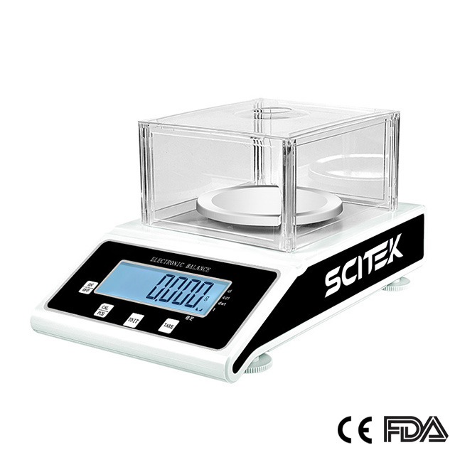 0.01g Electronic Analytical Balance, External Calibration