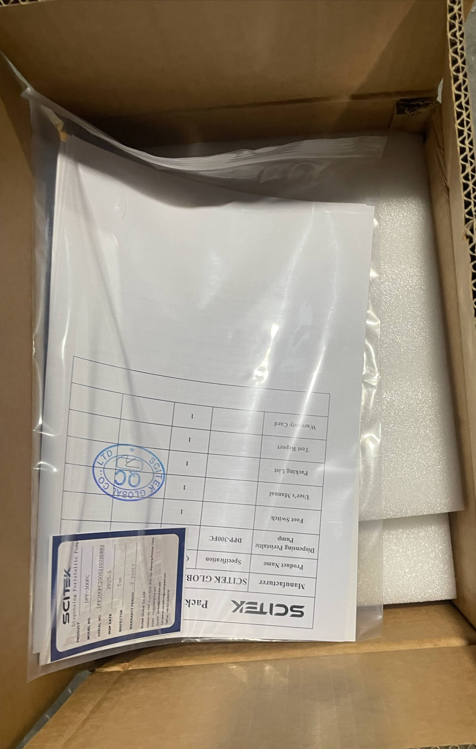 Dispensing Peristaltic Pump packing